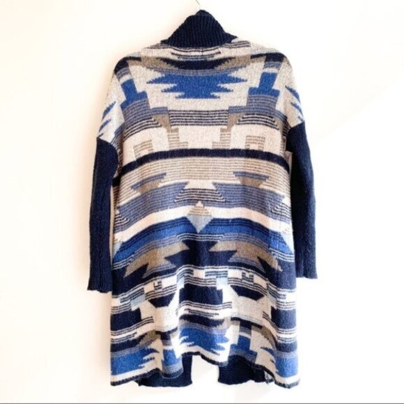 H&M Women's Cardigan Knit Sweater Long Maxi Duster Aztec Southwestern Print - Picture 16 of 16
